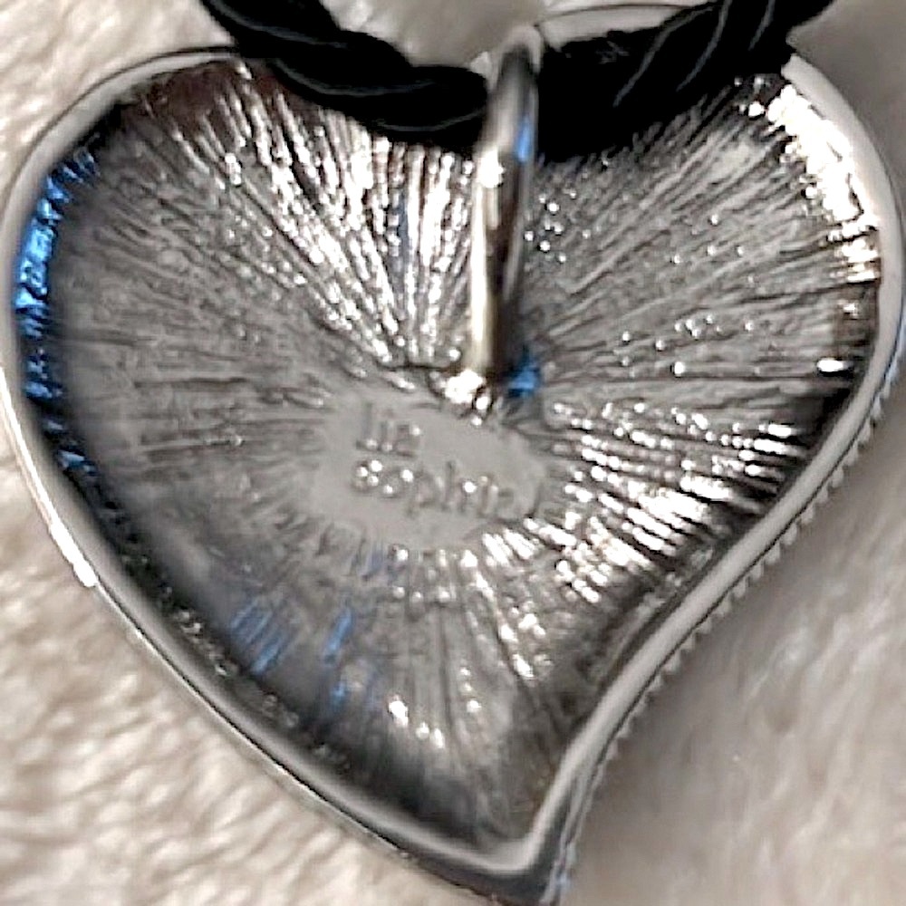 NWOT ♥️ LIA SOPHIA 15” RED & SILVER HEART PENDANT ON BLACK ROPE CHAIN NECKLACE - Picture 6 of 11